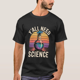 T-shirt Yu2019Tous Besoin Science Bécher avec Rétro Fumée