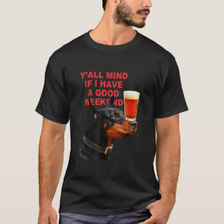 T-shirt Yu2019tout Esprit Si J'ai Un Bon Week End Chien A