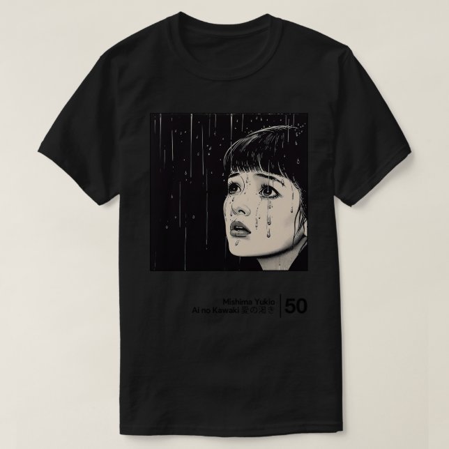 T-shirt Yukio Mishima Ai no Kawaki Graphique de style mini (Design devant)