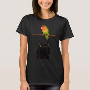 T-shirt Yum Le dîner est arrivé Chat regardant un perroque