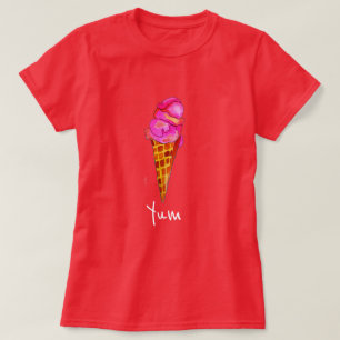 T-shirt Yum slogan été glace gelato gelato de crème alimen