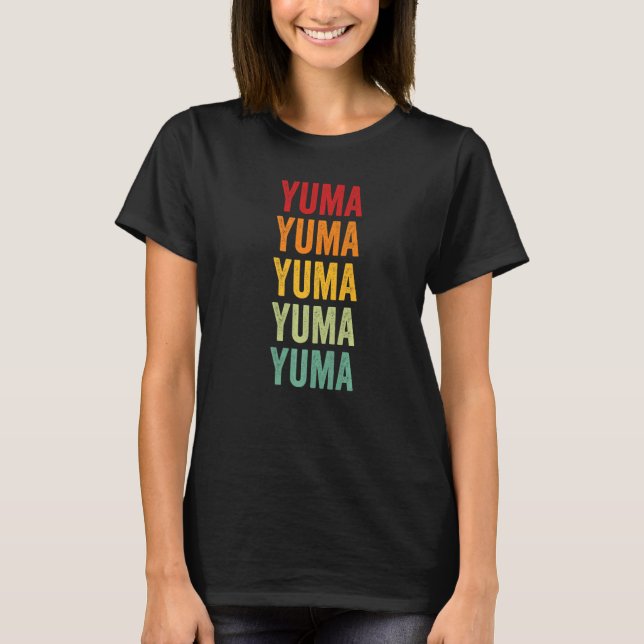 T-shirt Yuma County Colorado Rainbow Text (Devant)