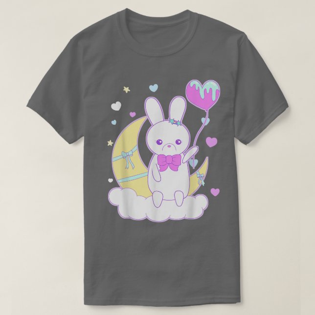 T-shirt Yume Kawaii Mode Nu Pastel Goth Big Bunny sur (Design devant)