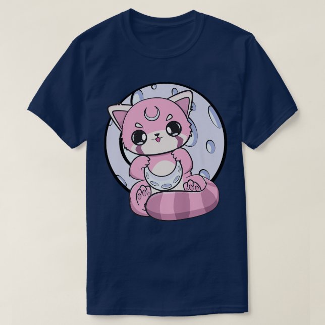 T-shirt Yume Kawaii Red Panda Moon Fairy Kei Harajuku Nugo (Design devant)