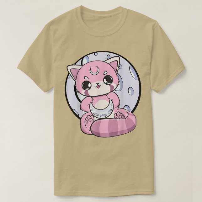 T-shirt Yume Kawaii Red Panda Moon Fairy Kei Harajuku Nugo (Design devant)