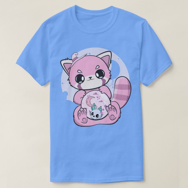 T-shirt Yume Kawaii Rouge Panda Sphère de verre Fairy Kei  (Design devant)