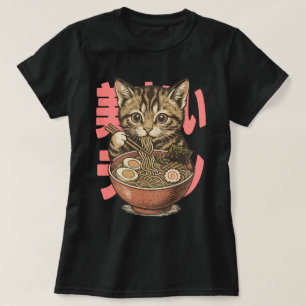 T-shirt Yummy Ramen Kitten Noir