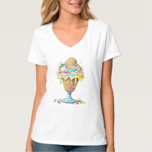 T-shirt Yummy Whimsical Glace Cream Sundae