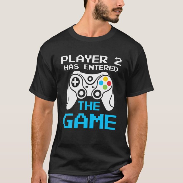 T-shirt Yxwd Player 2 A Entré Dans Le Jeu Gamer Nouveau Bé (Devant)