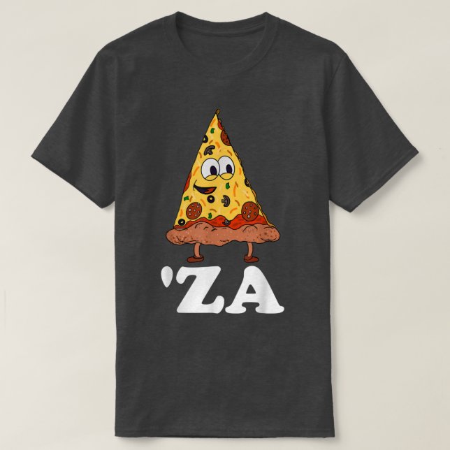 T-shirt Za Pizza Slang 'Za - Drôle tranche de pizza Abbrev (Design devant)