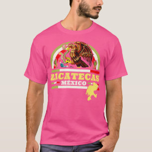 T-shirt Zacatecas Mexique Mapa Bandera Mexicana Mexicana