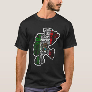 T-shirt Zacatecas Mexique Mapa Bandera Mexicana State T Sh