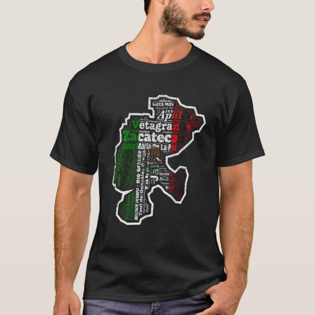 T-shirt Zacatecas Mexique Mapa Bandera Mexicana State T Sh (Devant)