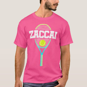 T-shirt Zaccai Nom Tennis Joueur Garçons Ball Et Racket Sp