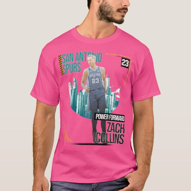 T-shirt Zach Collins Basketball Art Spires 2 (Devant)