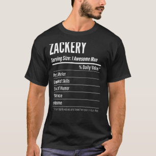 T-shirt Zackery Taille du service Nutrition Étiquette Calo
