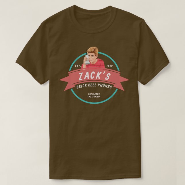 T-shirt Zacks Brick Cell Phones Est 1989 (Design devant)