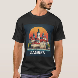 T-shirt Zagreb Croatie Vieille Ville Histoire Architecture