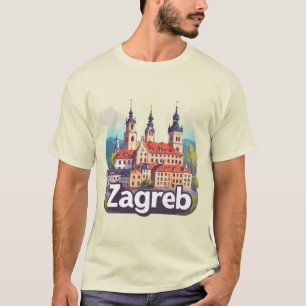 T-shirt Zagreb Croatie Vieille Ville Histoire Architecture