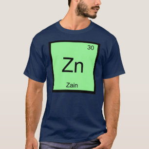 T-shirt Zain Name Chemistry, élément Table périodique