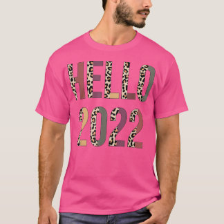 T-shirt zAlR Bonjour 2022 Leopard Joyeux Nouvel An Fête No