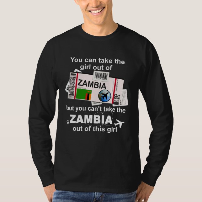T-shirt Zambia Boarding Pass  Zambia Girl  Zambia (Devant)