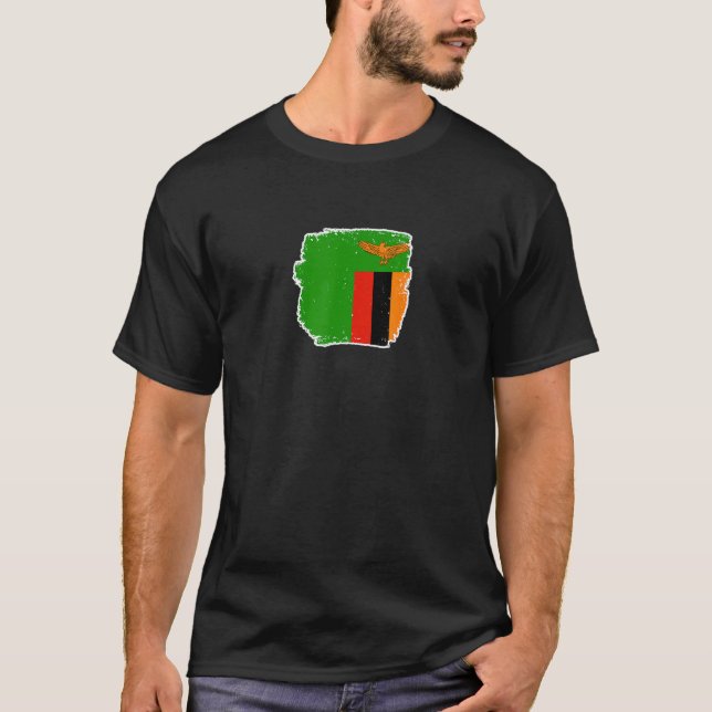 T-shirt Zambia Drapeau fièrement zambien 2 (Devant)