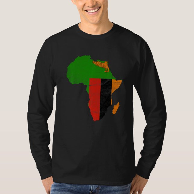 T-shirt Zambia Flag Africa Continent Silhouette Gift for Z (Devant)