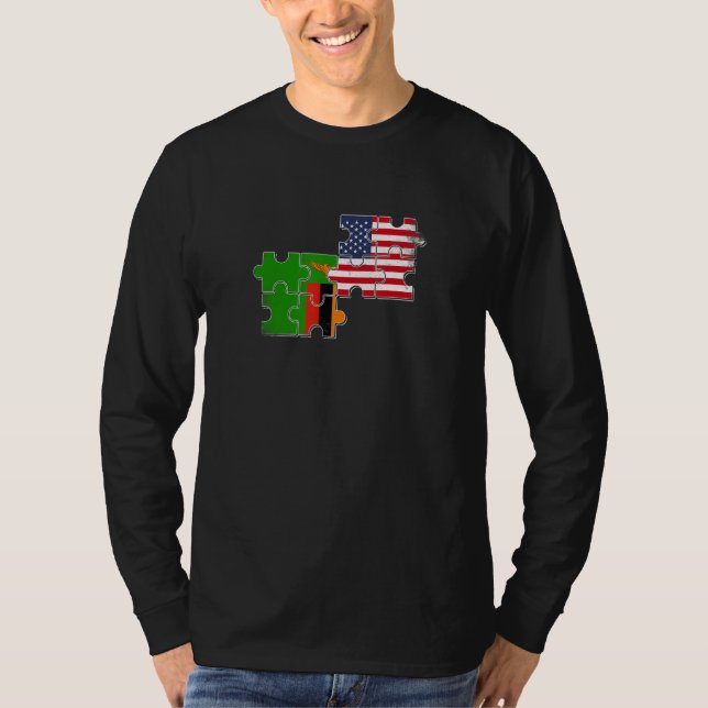 T-shirt Zambia USA Zambian American Flag (Devant)