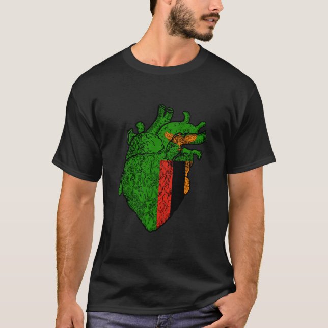 T-shirt Zambian Flag Zambian Pride Zambia Heart Zambian Ro (Devant)