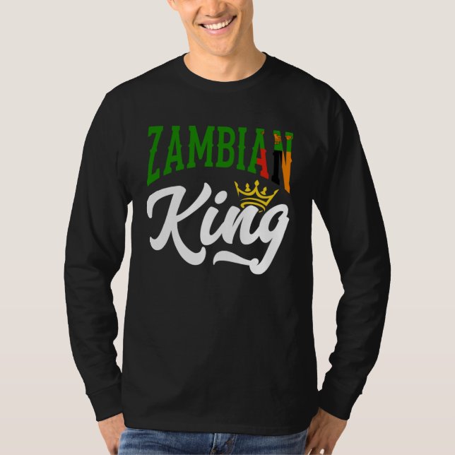 T-shirt Zambian King Zambian Zambia Zambian Flag (Devant)