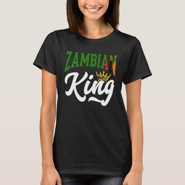 T-shirt Zambian King Zambian Zambia Zambian Flag (Devant)