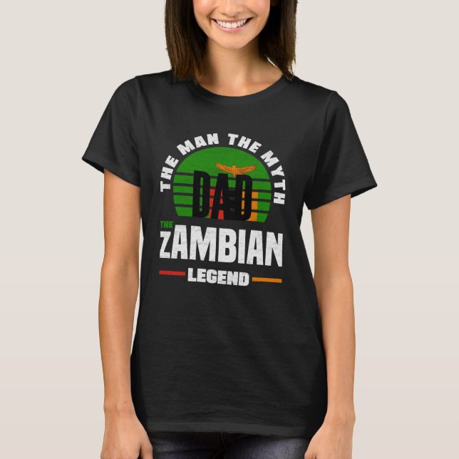 T-shirt Zambian Zambia Zambian Flag Fathers Day (Devant)