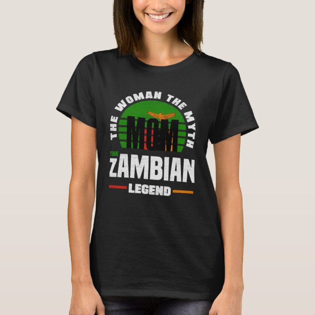 T-shirt Zambian Zambia Zambian Flag Mothers Day (Devant)