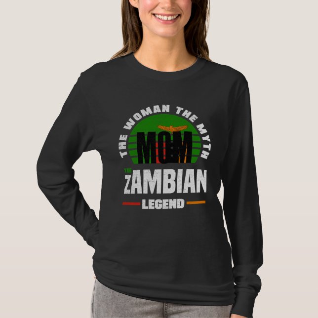 T-shirt Zambian Zambia Zambian Flag Mothers Day (Devant)