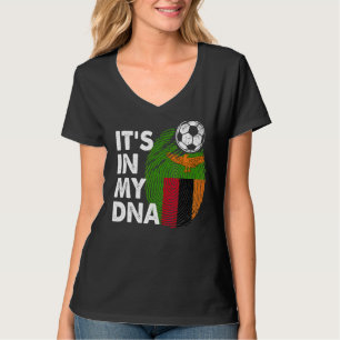 T-shirt Zambie Dans Mon Dna L'Équipe Drapeau Zambien Zambi