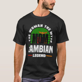 T-shirt Zambie Drapeau de la Zambie Fête des mères