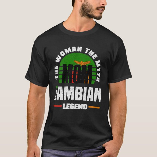 T-shirt Zambie Drapeau de la Zambie Fête des mères (Devant)