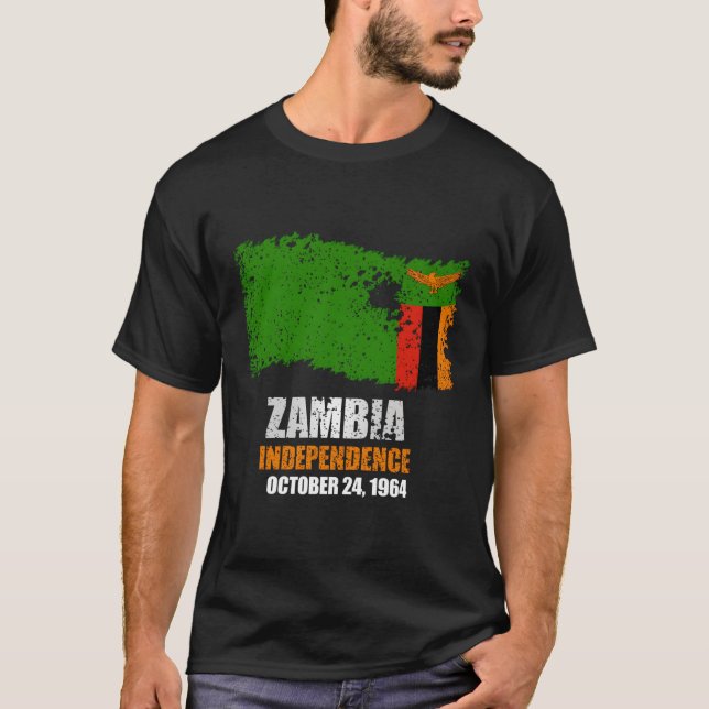 T-shirt Zambie Drapeau de l'indépendance de la Zambie (Devant)