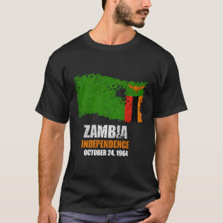 T-shirt Zambie Drapeau de l'indépendance de la Zambie
