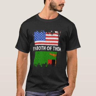 T-shirt Zambie Je Suis Les Deux Vintage USA Amérique Zambi