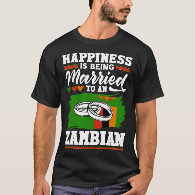 T-shirt Zambie Le Drapeau Happy Est Marié À Un (Devant)
