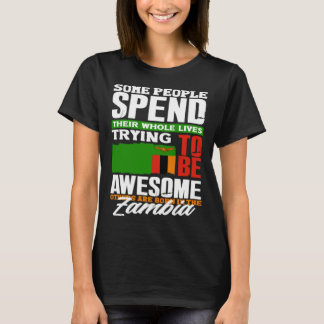 T-shirt Zambien Zambie Drapeau zambien Citation