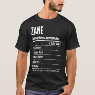 T-shirt Zane Nutritional Facts Serving Size Calories