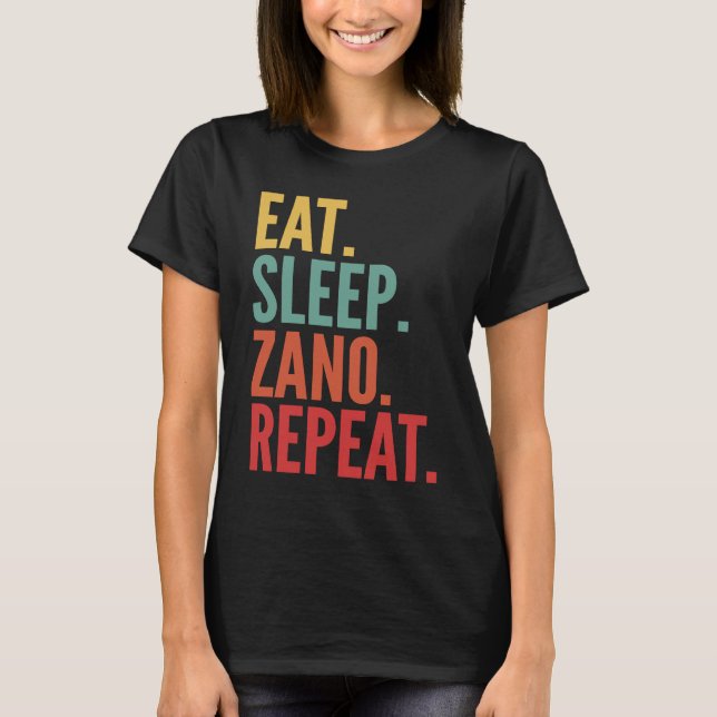 T-shirt Zano Crypto Manger Sleep Zano Répétition (Devant)