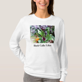 T-shirt Zantedeschias noirs