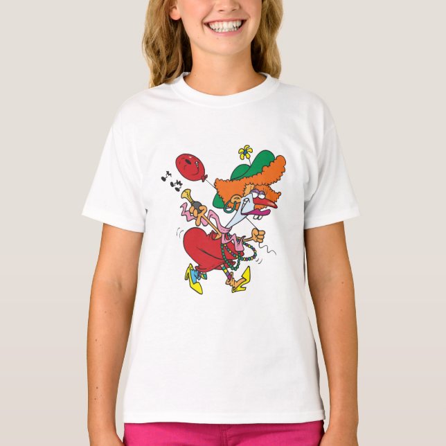 T-shirt Zany Woman Running Clown (Devant)