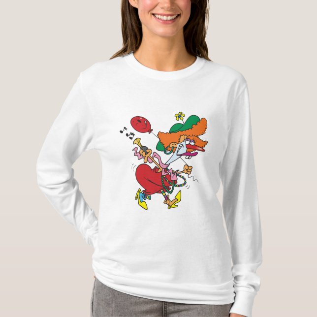 T-shirt Zany Woman Running Clown (Devant)