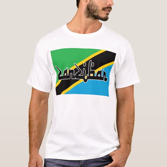 T-shirt Zanzibar, Drapeau de Tanzanie, Afrique de l'Est (Devant)
