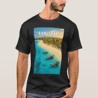 Zanzibar Tanzanie Illustration Art de Voyage Vinta